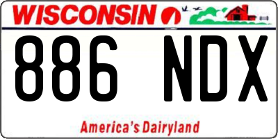 WI license plate 886NDX