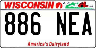 WI license plate 886NEA