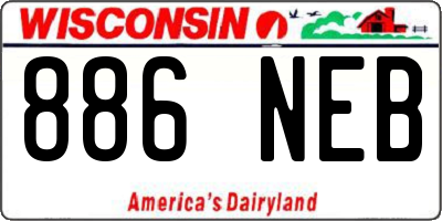WI license plate 886NEB