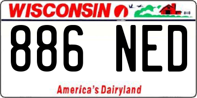 WI license plate 886NED