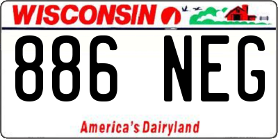 WI license plate 886NEG