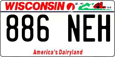 WI license plate 886NEH