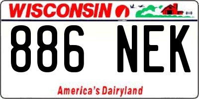 WI license plate 886NEK