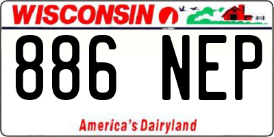 WI license plate 886NEP