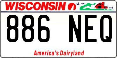 WI license plate 886NEQ