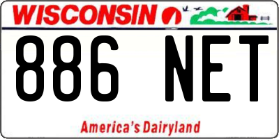 WI license plate 886NET