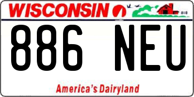 WI license plate 886NEU