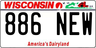 WI license plate 886NEW