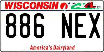 WI license plate 886NEX