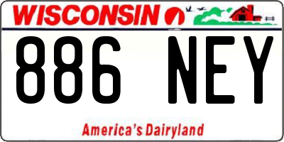 WI license plate 886NEY