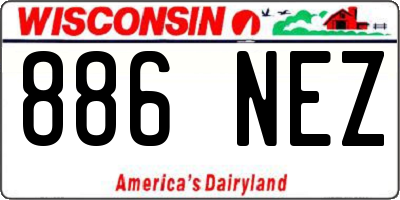 WI license plate 886NEZ