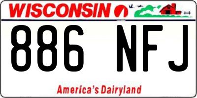 WI license plate 886NFJ
