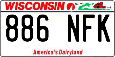 WI license plate 886NFK