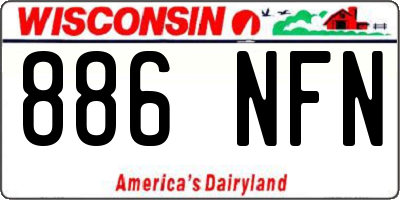 WI license plate 886NFN