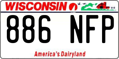 WI license plate 886NFP