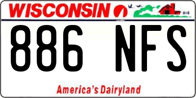 WI license plate 886NFS