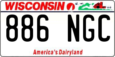 WI license plate 886NGC