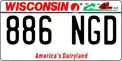 WI license plate 886NGD