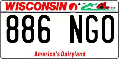 WI license plate 886NGO