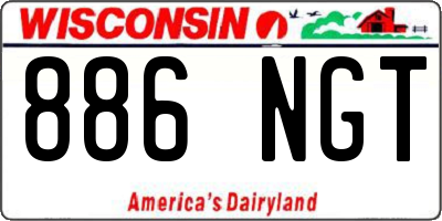 WI license plate 886NGT
