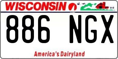 WI license plate 886NGX