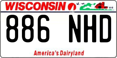 WI license plate 886NHD