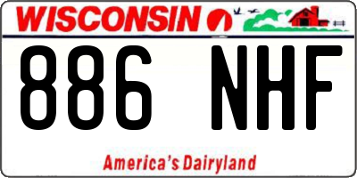 WI license plate 886NHF