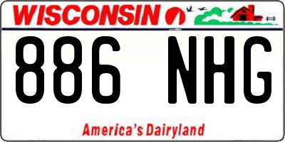 WI license plate 886NHG