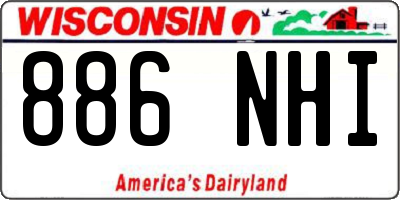 WI license plate 886NHI