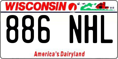 WI license plate 886NHL