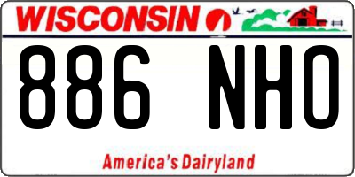 WI license plate 886NHO
