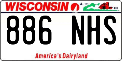 WI license plate 886NHS