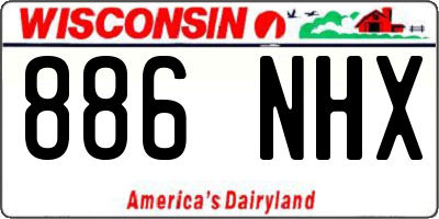 WI license plate 886NHX
