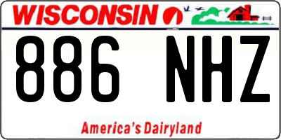WI license plate 886NHZ