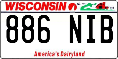WI license plate 886NIB