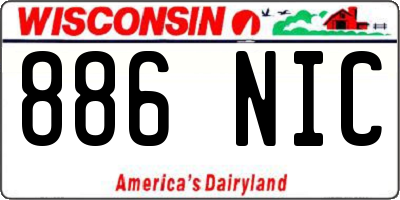 WI license plate 886NIC