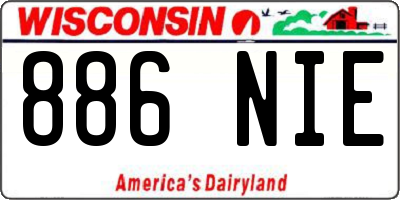 WI license plate 886NIE