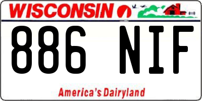 WI license plate 886NIF