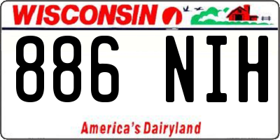 WI license plate 886NIH