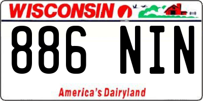 WI license plate 886NIN