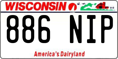 WI license plate 886NIP