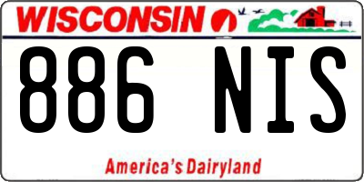 WI license plate 886NIS