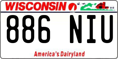 WI license plate 886NIU