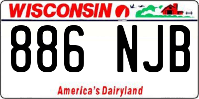 WI license plate 886NJB