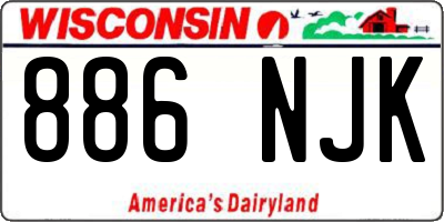 WI license plate 886NJK