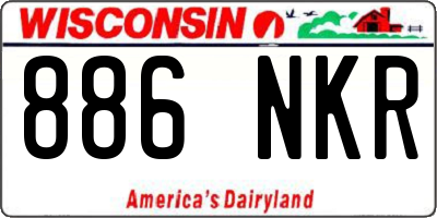WI license plate 886NKR