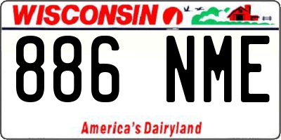 WI license plate 886NME