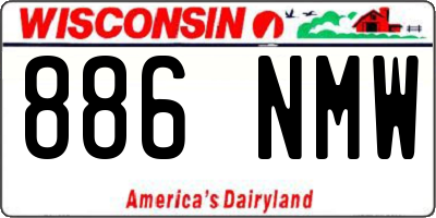 WI license plate 886NMW