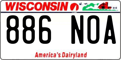 WI license plate 886NOA