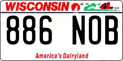 WI license plate 886NOB